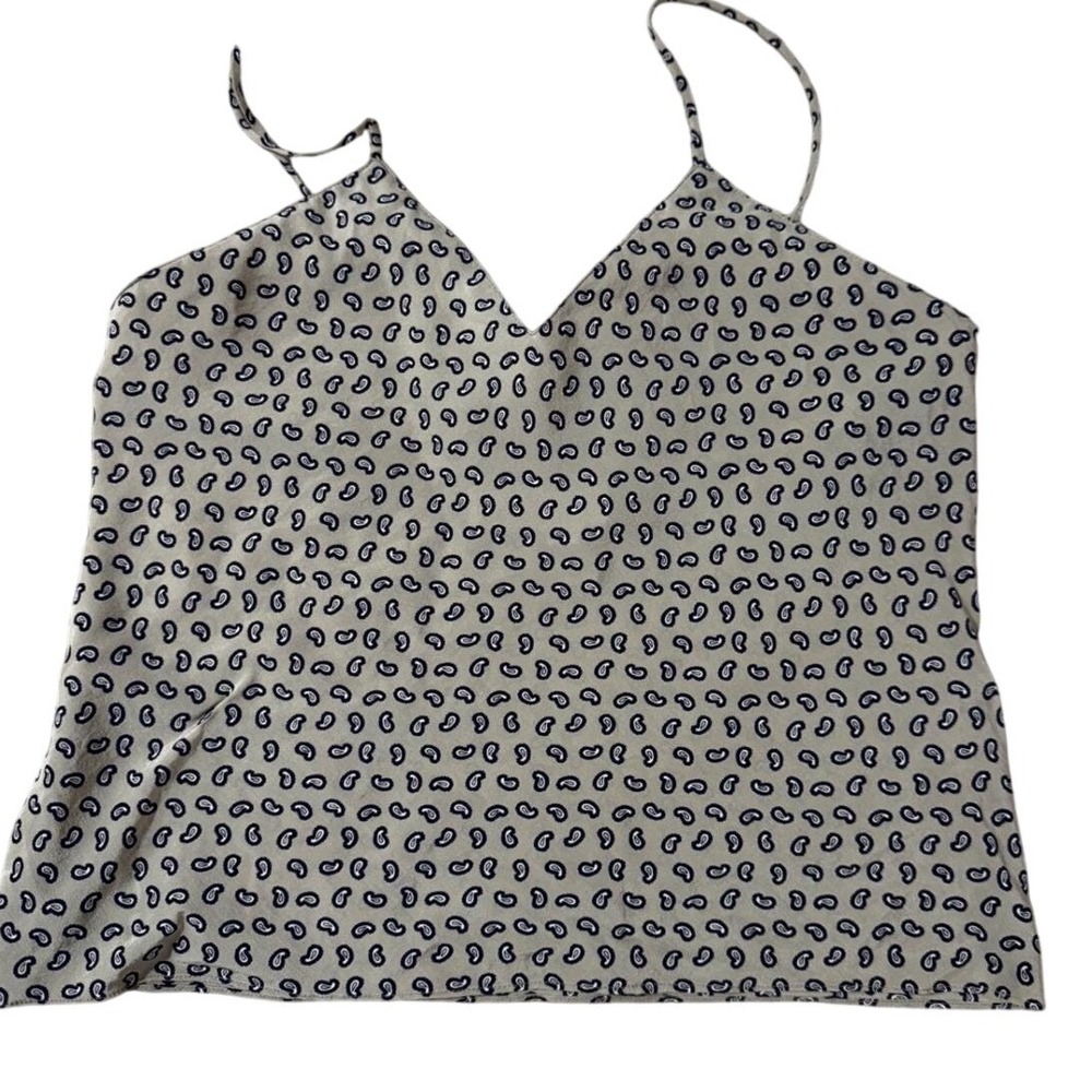 Balla Valentina Camisole Womens Medium Tan Paisley‎ V-Neck Spaghetti Strap